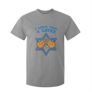 Funny Hanukkah T Shirt For Kid I Love You A Latke Gift TS12 Sport Gray Print Your Wear