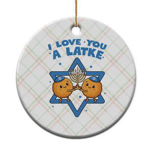 Funny Hanukkah Ceramic Ornament I Love You A Latke Gift TS12 1pc Christmas Plaid Print Your Wear