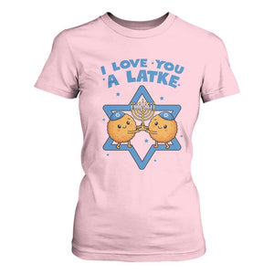 Funny Hanukkah T Shirt For Women I Love You A Latke Gift TS12 Light Pink Print Your Wear