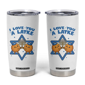 Funny Hanukkah Tumbler Cup I Love You A Latke Gift TS12 White Print Your Wear