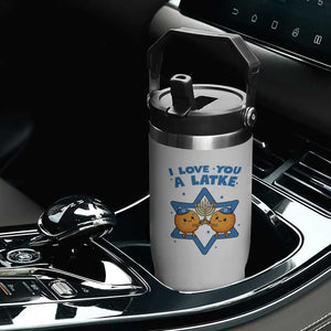 Funny Hanukkah Flip Straw Tumbler I Love You A Latke Gift TS12 Print Your Wear