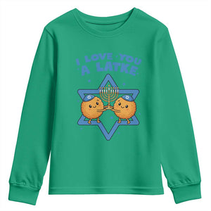 Funny Hanukkah Youth Sweatshirt I Love You A Latke Gift TS12 Irish Green Print Your Wear