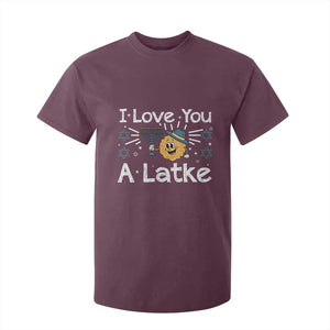 I Love You A Latke T Shirt For Kid Funny Hanukkah Gift For Latke Lover TS12 Maroon Print Your Wear