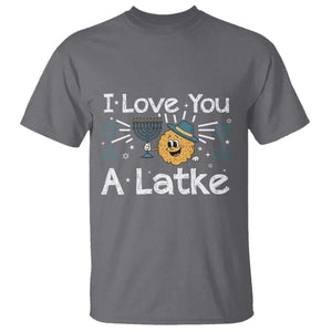 I Love You A Latke T Shirt Funny Hanukkah Gift For Latke Lover TS12 Charcoal Print Your Wear