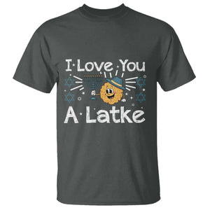 I Love You A Latke T Shirt Funny Hanukkah Gift For Latke Lover TS12 Dark Heather Print Your Wear
