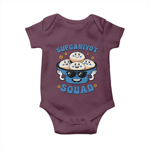 Hanukkah Sufganiyot Squad Baby Onesie Funny Jelly Donut Jewish Gift TS12 Maroon Print Your Wear