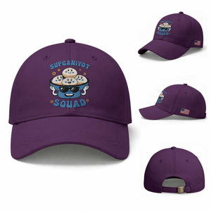 Hanukkah Sufganiyot Squad Baseball Cap Funny Jelly Donut Jewish Gift TS12 Baseball Cap Universal Fit Purple Print Your Wear