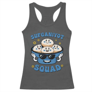 Hanukkah Sufganiyot Squad Racerback Tank Top Funny Jelly Donut Jewish Gift TS12 Dark Heather Print Your Wear