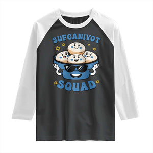 Hanukkah Sufganiyot Squad Raglan Shirt Funny Jelly Donut Jewish Gift TS12 Black White Print Your Wear