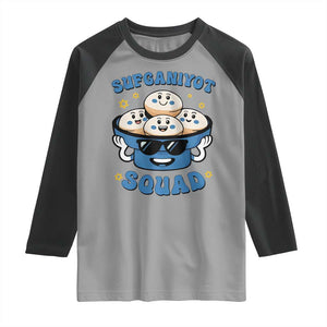 Hanukkah Sufganiyot Squad Raglan Shirt Funny Jelly Donut Jewish Gift TS12 Sport Gray Black Print Your Wear