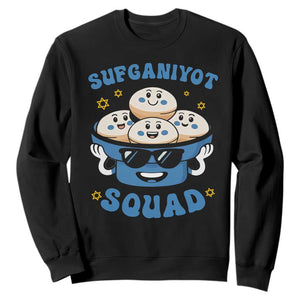 Hanukkah Sufganiyot Squad Sweatshirt Funny Jelly Donut Jewish Gift TS12 Black Print Your Wear