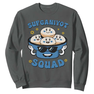 Hanukkah Sufganiyot Squad Sweatshirt Funny Jelly Donut Jewish Gift TS12 Dark Heather Print Your Wear