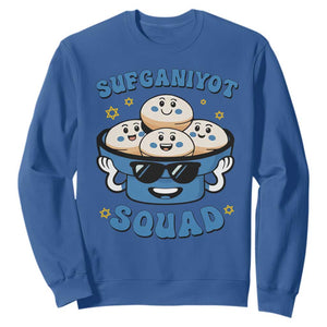 Hanukkah Sufganiyot Squad Sweatshirt Funny Jelly Donut Jewish Gift TS12 Royal Blue Print Your Wear