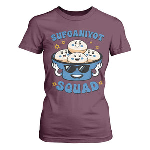 Hanukkah Sufganiyot Squad T Shirt For Women Funny Jelly Donut Jewish Gift TS12 Maroon Print Your Wear
