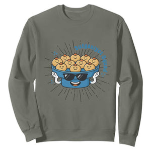 Funny Hanukkah Sufganiyah Jelly Donut Squad Gift Sweatshirt TS12 Military Green Print Your Wear