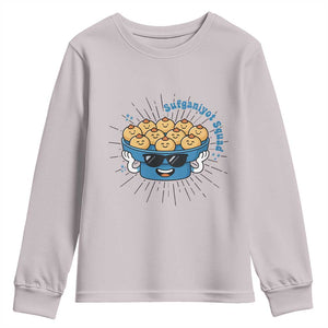 Funny Hanukkah Sufganiyah Jelly Donut Squad Gift Youth Sweatshirt TS12 Ice Gray Print Your Wear