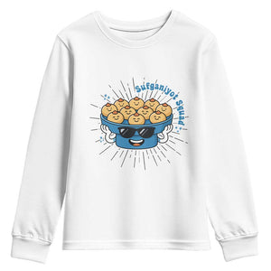 Funny Hanukkah Sufganiyah Jelly Donut Squad Gift Youth Sweatshirt TS12 White Print Your Wear