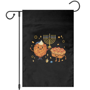 Hanukkah Sufganiyah And Latke Lifting Menorah Garden Flag Funny Holiday Gift TS12 White Print Your Wear