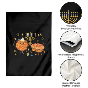 Hanukkah Sufganiyah And Latke Lifting Menorah Garden Flag Funny Holiday Gift TS12 Print Your Wear