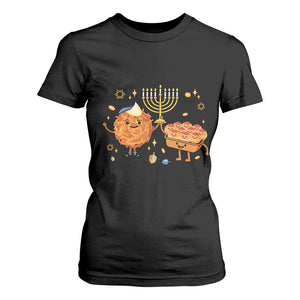 Hanukkah Sufganiyah And Latke Lifting Menorah T Shirt For Women Funny Holiday Gift TS12 Black Print Your Wear
