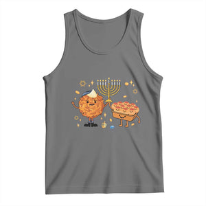 Hanukkah Sufganiyah And Latke Lifting Menorah Tank Top Funny Holiday Gift TS12 Black Heather Print Your Wear
