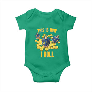 Funny Hanukkah Dreidel Baby Onesie This Is How I Roll Gift TS12 Irish Green Print Your Wear