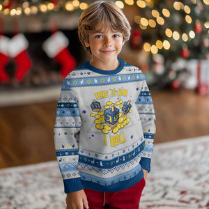 Funny Dreidel Hanukkah Ugly Sweater This Is How I Roll Gift TS12 Gray Blue Print Your Wear