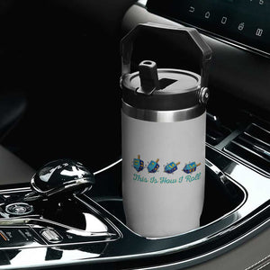 Hanukkah Dreidel Flip Straw Tumbler This Is How I Roll Jewish Holiday Gift TS12 Print Your Wear