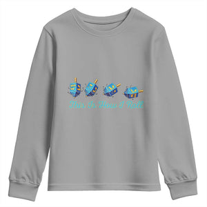 Hanukkah Dreidel Youth Sweatshirt This Is How I Roll Jewish Holiday Gift TS12 Sport Gray Print Your Wear
