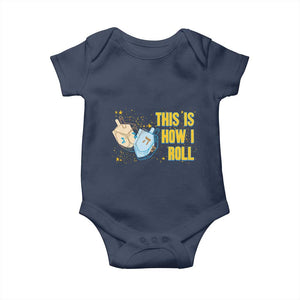 This Is How I Roll Baby Onesie Jewish Holiday Dreidel Gift TS12 Navy Print Your Wear