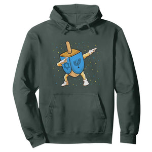 Funny Hanukkah Dreidel Dabbing Holiday Gift Hoodie TS12 Dark Forest Green Print Your Wear