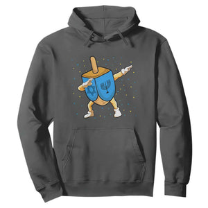 Funny Hanukkah Dreidel Dabbing Holiday Gift Hoodie TS12 Dark Heather Print Your Wear