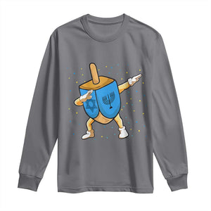 Funny Hanukkah Dreidel Dabbing Holiday Gift Long Sleeve Shirt TS12 Charcoal Print Your Wear