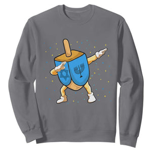 Funny Hanukkah Dreidel Dabbing Holiday Gift Sweatshirt TS12 Charcoal Print Your Wear