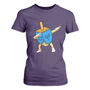 Funny Hanukkah Dreidel Dabbing Holiday Gift T Shirt For Women TS12 Purple Print Your Wear