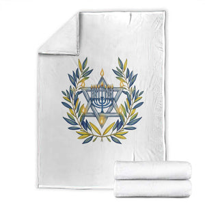 Hanukkah Flower Menorah Star Of David Throw Blanket Gift For Women TS12 White Print Your Wear