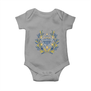 Hanukkah Flower Menorah Star Of David Baby Onesie Gift For Women TS12 Sport Gray Print Your Wear