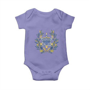 Hanukkah Flower Menorah Star Of David Baby Onesie Gift For Women TS12 Violet Print Your Wear