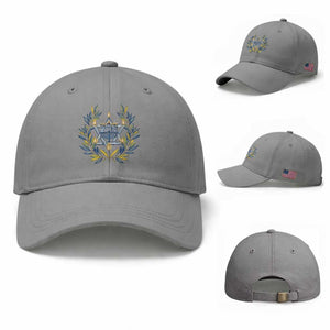 Hanukkah Flower Menorah Star Of David Baseball Cap Gift For Women TS12 Baseball Cap Universal Fit Sport Gray Print Your Wear