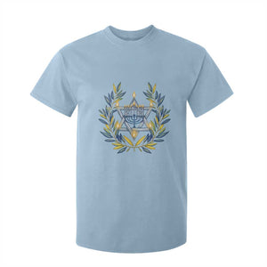 Hanukkah Flower Menorah Star Of David T Shirt For Kid Gift For Women TS12 Light Blue Print Your Wear