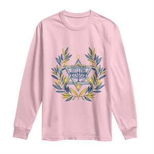 Hanukkah Flower Menorah Star Of David Long Sleeve Shirt Gift For Women TS12 Light Pink Print Your Wear