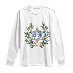 Hanukkah Flower Menorah Star Of David Long Sleeve Shirt Gift For Women TS12 White Print Your Wear
