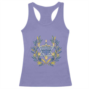 Hanukkah Flower Menorah Star Of David Racerback Tank Top Gift For Women TS12 Violet Print Your Wear