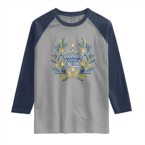 Hanukkah Flower Menorah Star Of David Raglan Shirt Gift For Women TS12 Sport Gray Navy Print Your Wear