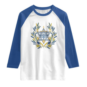 Hanukkah Flower Menorah Star Of David Raglan Shirt Gift For Women TS12 White Royal Print Your Wear