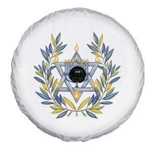 Hanukkah Flower Menorah Star Of David Spare Tire Cover Gift For Women TS12 Print Your Wear
