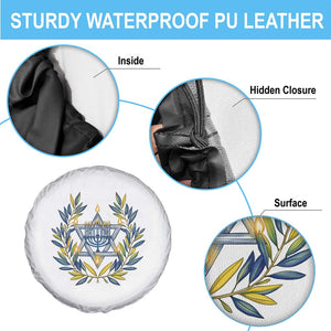 Hanukkah Flower Menorah Star Of David Spare Tire Cover Gift For Women TS12 Print Your Wear