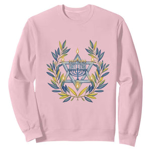 Hanukkah Flower Menorah Star Of David Sweatshirt Gift For Women TS12 Light Pink Print Your Wear