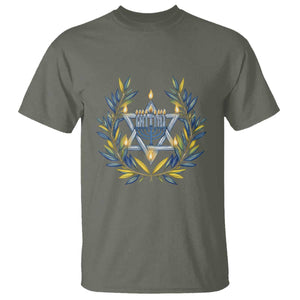 Hanukkah Flower Menorah Star Of David T Shirt Gift For Women TS12 Military Green Print Your Wear