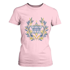 Hanukkah Flower Menorah Star Of David T Shirt For Women Gift For Women TS12 Light Pink Print Your Wear